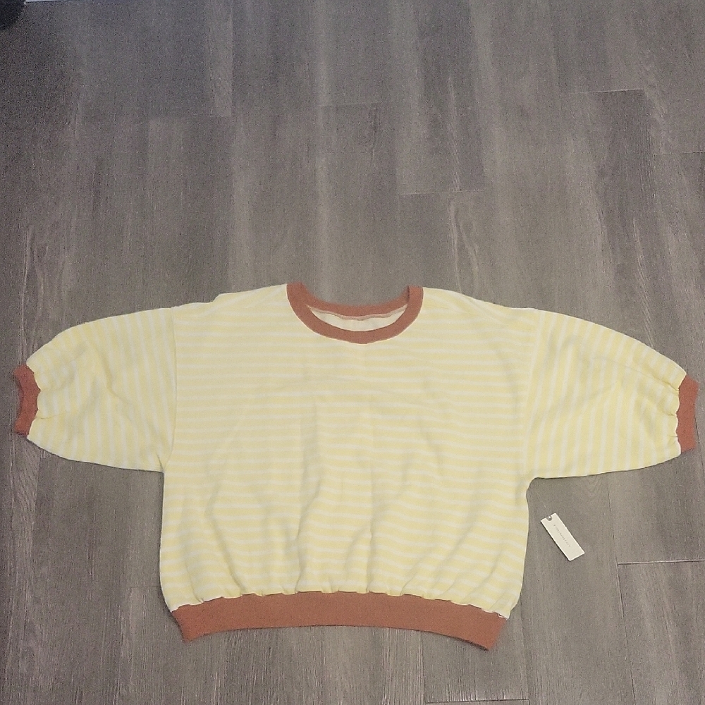 Pilcro Yellow and Brown Knit Top